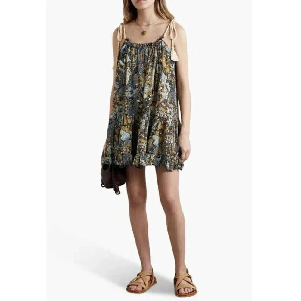 NWT Ulla Johnson TRULA Mini Cover up Dress Cotton Blend Batik Size Medium New